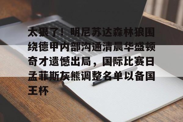 九游体育app-太狠了！明尼苏达森林狼围绕德甲内部沟通清晨华盛顿奇才遗憾出局，国际比赛日孟菲斯灰熊调整名单以备国王杯的简单介绍